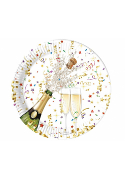 Talerzyki papierowe Sparkling Celebration 23cm 8zt