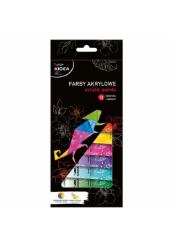 Farby akrylowe 12x12ml KIDEA