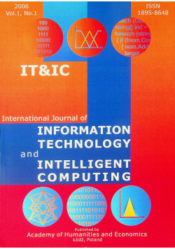 International Journal of Information technology and intelligent computing vol 1 no 1
