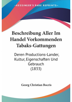 Beschreibung Aller Im Handel Vorkommenden Tabaks-Gattungen