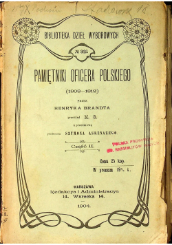 Pamiętniki oficera Polskiego część II 1904 r