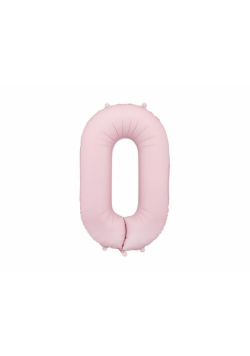 Balon foliowy cyfra 0 86cm jasny różowy