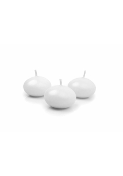 Świeca pływająca matowa biały 4cm 50szt