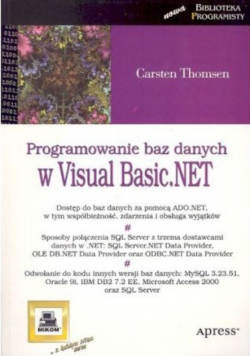 Programowanie baz danych w Visual Basic NET
