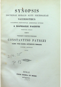 Synopsis doctrinae moralis scitu necessariae sacedrotibus 1873 r