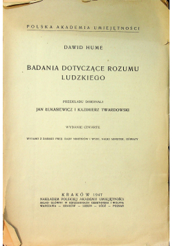Badania dotyczące rozumu ludzkiego 1947 r.