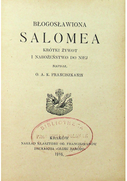 Błogosławiona Salome 1916 r.
