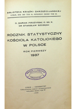 Rocznik statystyczny Kościoła katolickiego w Polsce 1938r