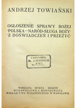 Towiański Pisma Wybrane 2 tomy 1920 r.
