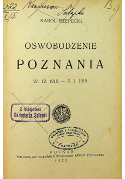 Oswobodzenie Poznania, 1923 r.