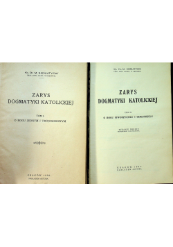 Zarys dogmatyki katolickiej 2 tomy 1934