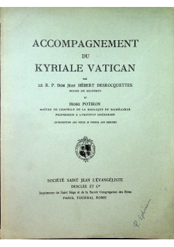 Accompagnement du Kyriale Vatican 1928 r.