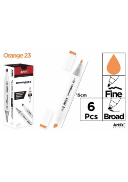 Marker Chromax z 2 końcówk. orange 23 (6szt)