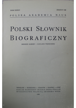 Polski słownik biograficzny tom XXXI zeszyt 130