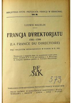 Francja dyrektorjatu ok 1932 r.
