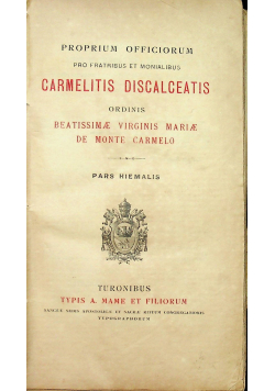 Carmelitis dicalceatis 1917r