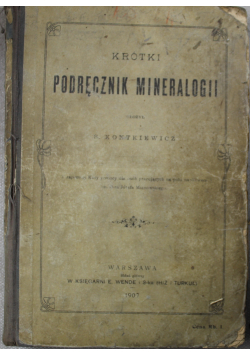 Podręcznik mineralogii 1907 r