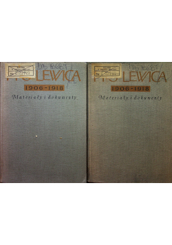 PPS Lewica 1906 - 1918 Materiały i dokumenty 2 tomy