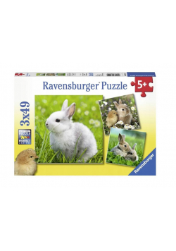Puzzle 3x49 Delikatne króliczki