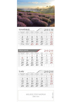 Kalendarz 2020 Trójdzielny Lawenda CRUX