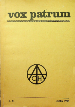 Vox Patrum Zeszyt 11