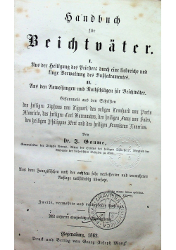 Handbuch fur Beichtuater 1862 r