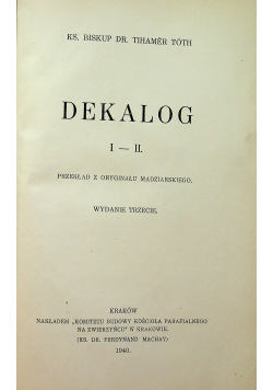 Dekalog Tom I do II 1940 r.