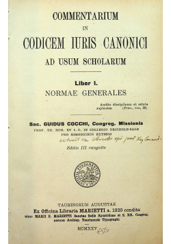 Commentarium in codicem iuris canonici 1925 r.