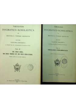 Theologia dogmatico scholastica 2 tomy 1926