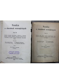 Nauka o chorobach wewnętrznych tom II, III 1905r