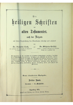 Die heiligen Schriften des alten Testamentes 3 band 1885 r.
