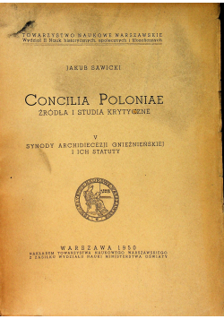 Concilia Poloniae źródła i studia krytyczne V 1950 r