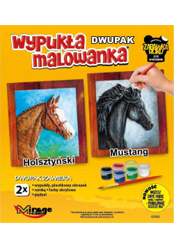 Wypukła malowanka Konie - Holsztyński + Mustang