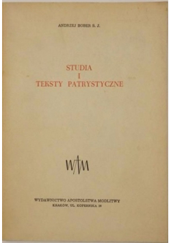 Studia i teksty patrystyczne