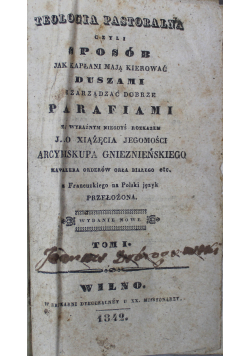 Teologia pastoralna 2 tomy 1842 r.