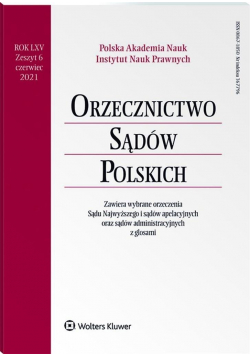 Orzecznictwo Sądów Polskich 6/2021