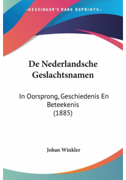 De Nederlandsche Geslachtsnamen