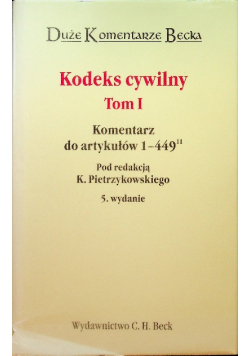 Kodeks cywilny, Tom I