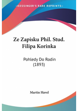 Ze Zapisku Phil. Stud. Filipa Korinka