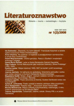 Literaturoznawstwo, nr 1(2)2008
