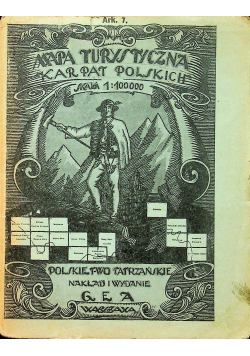Mapa turystyczna Karpat Polskich Ark 7 1928 r.