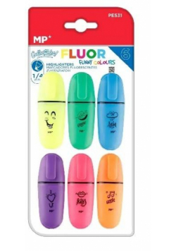 Zakreślacz fluorescencyjny mini 6szt