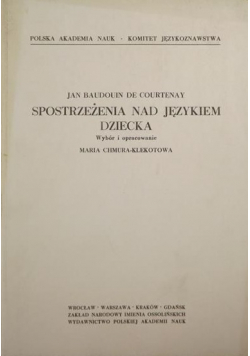Spostrzeżenia nad językiem dziecka