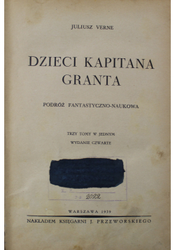 Dzieci Kapitana Granta 3 tomy w 1 1939 r.
