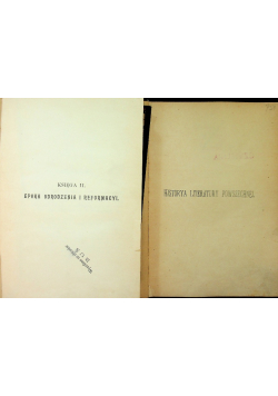Historia literatury powszechnej Tom 1 i 2 1898 r.