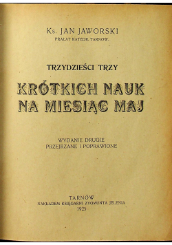 Trzydzieści trzy krótkich nauk na miesiąc maj 1925 r.