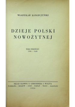 Dzieje Polski Nowożytnej Tom 1 1936 r.