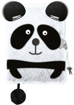 Pamiętnik z kłódką włochacz A5, 96 kartek Panda