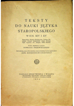 Teksty do nauki języka staropolskiego 1924 r