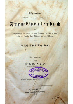 Fremdworterbuch 1853 r.